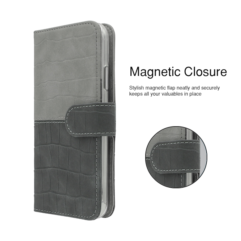 magnetic leather flip phone case