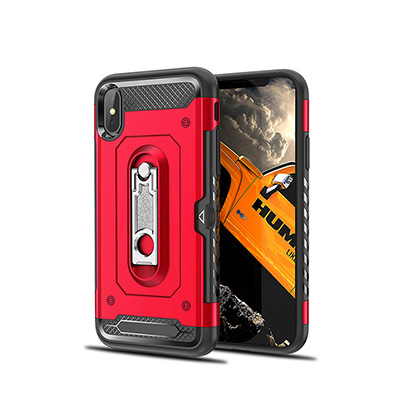 red standing hybrid phone case