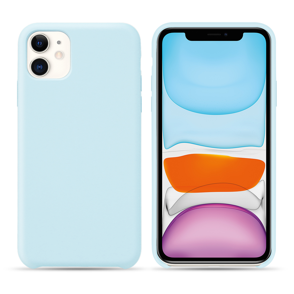 blue Liquid Silicone Phone Case