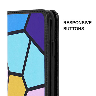 geometric flip leathr phone case