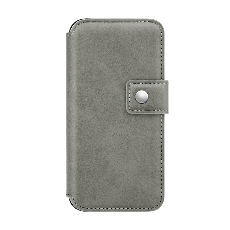 grey PU leather folio case