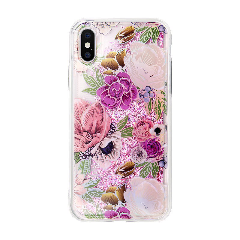 flower pattern quicksand phone case