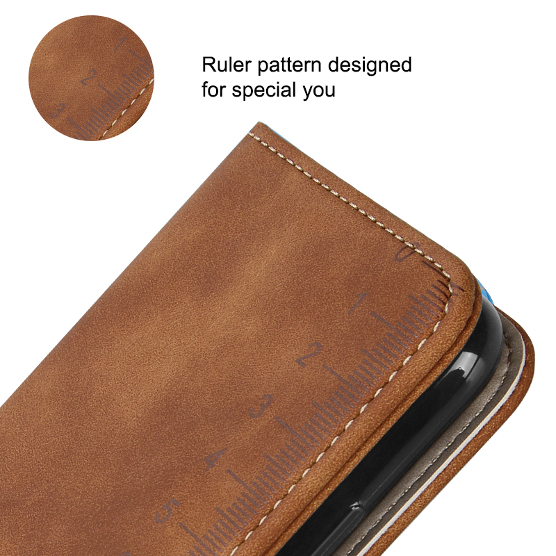 Ruler Pattern PU Leather Phone Case