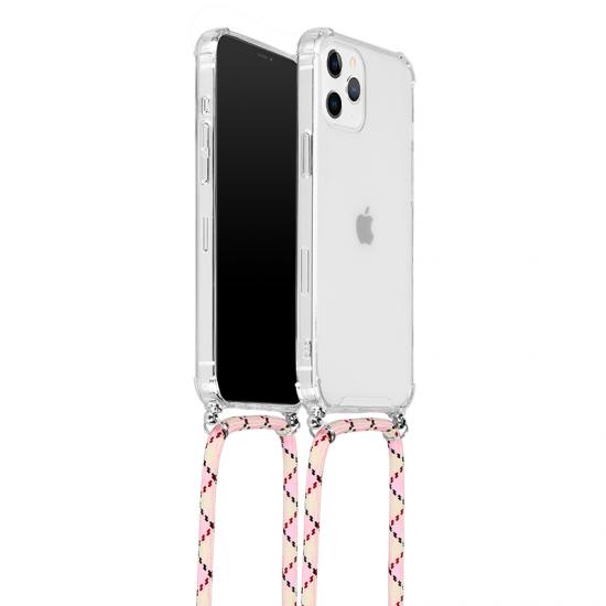 Clear case with colors hanging strap for iphone 11
