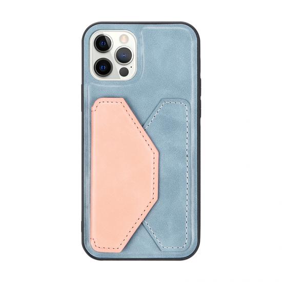 contrast color PU leather phone case with card slot