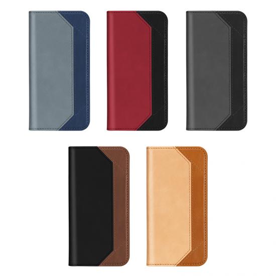 magnetic flip hexagonal two tone card slot pu leather case for Iphone