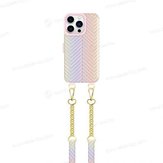 Wholesale Custom Embossed imitation embroidery rainbow gradient color clamshell leather phone case