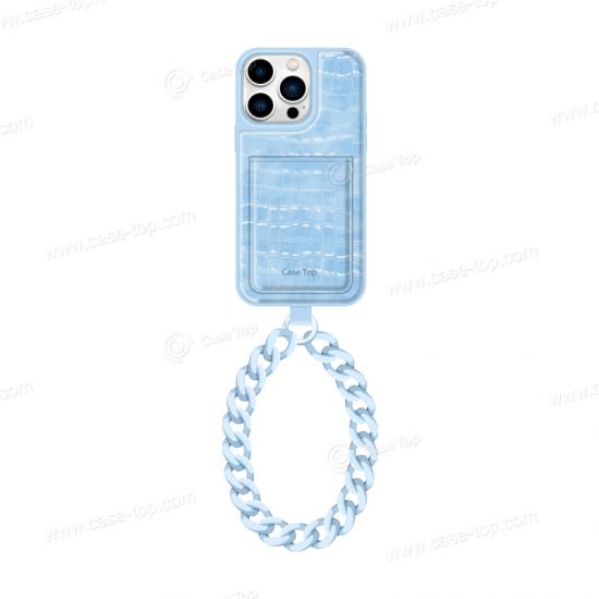 Wholesale Custom Bright Crocodile stripe bracelet leather phone case
