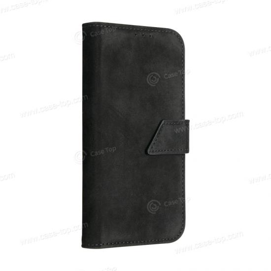 Wholesale Custom Genuine leather flip black phone cover